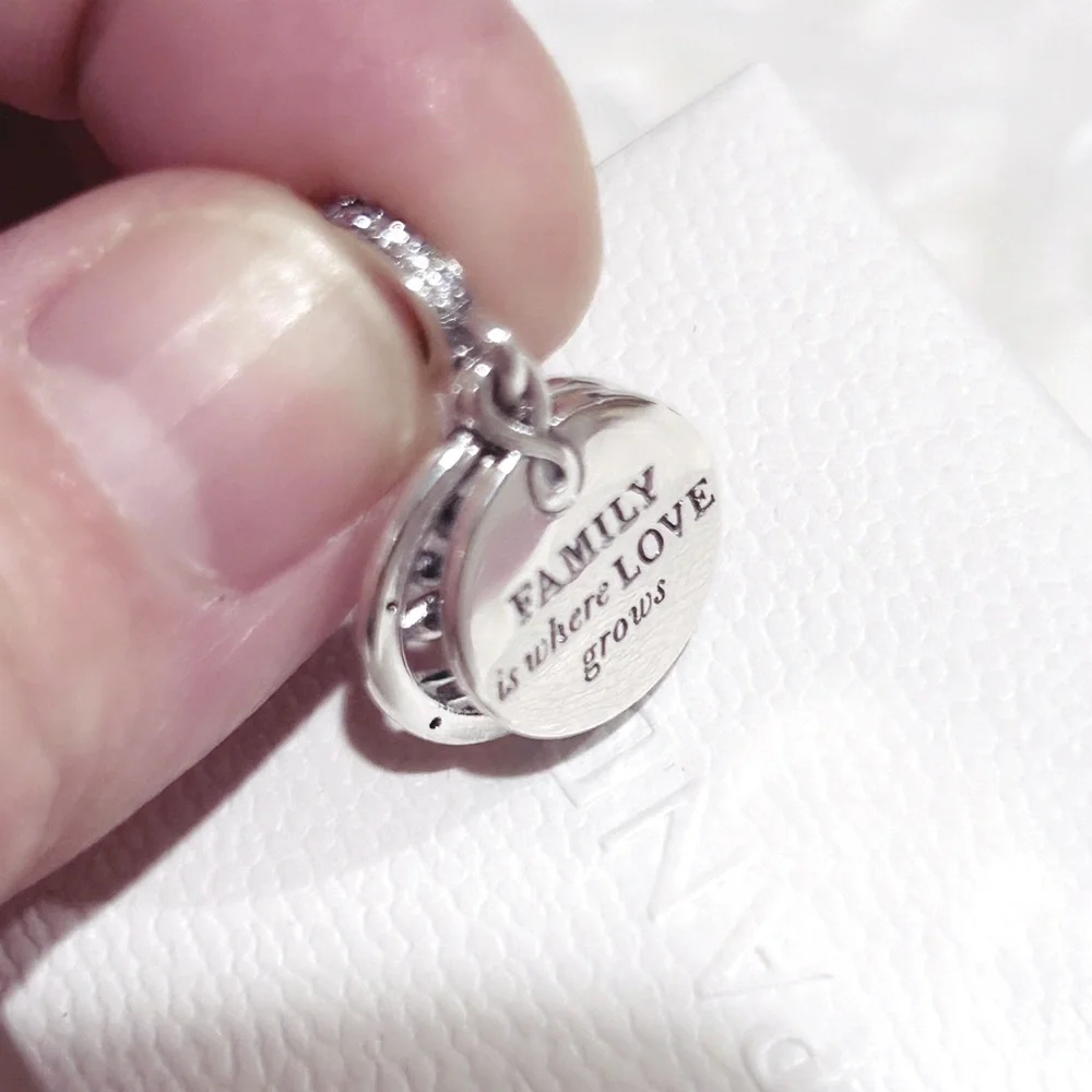 PANDORA Glow-in-the-dark Infinity Tree Double Dangle Charm w/box - Picture 5 of 8